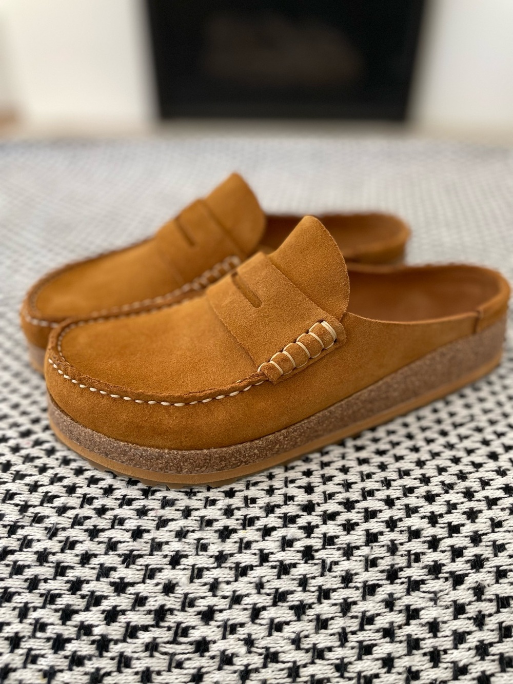 Birkenstock Naples Penny Clog Suede Mule Mink Size 42 Slip on Moccasins